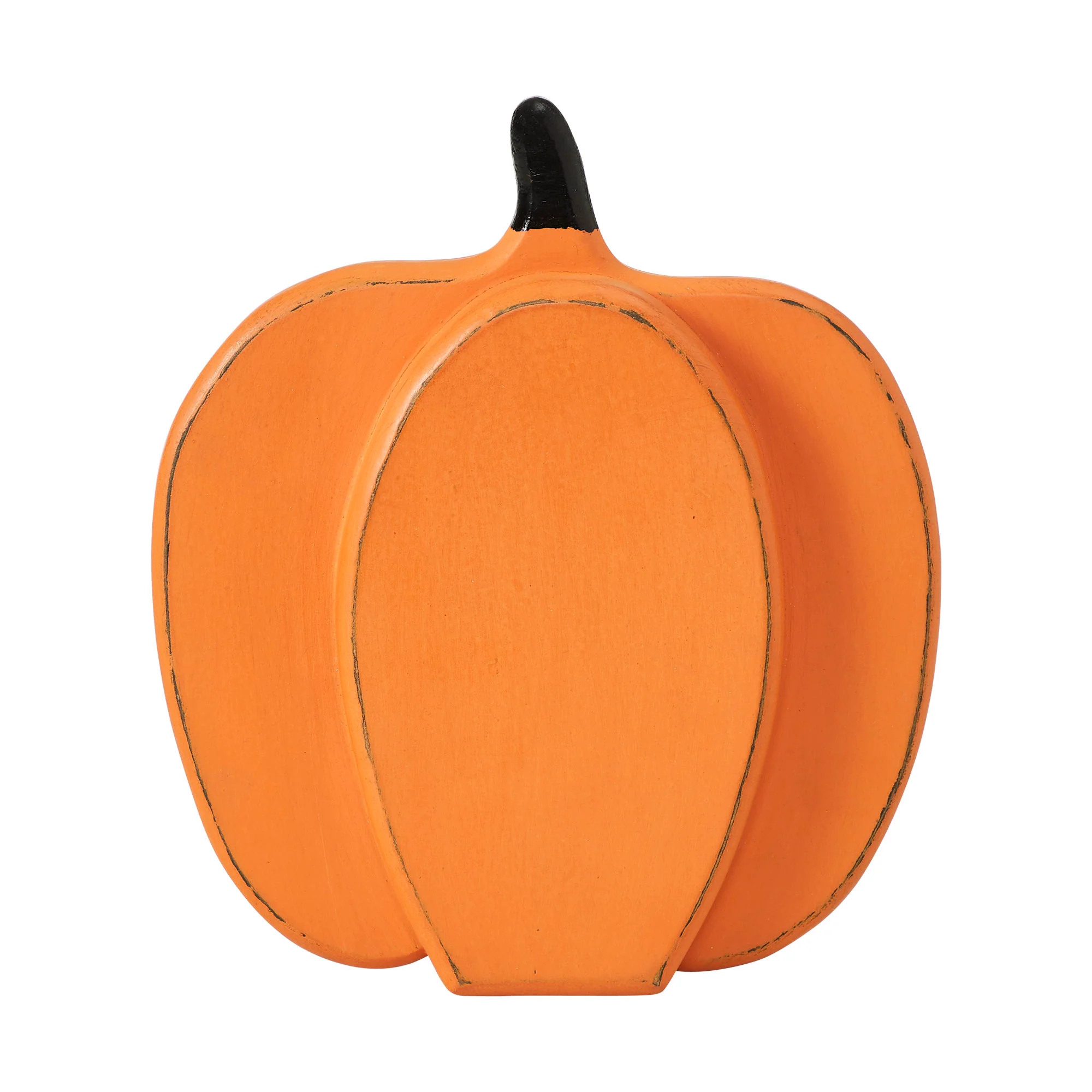 Orange Wooden Layered Pumpkin 9" H - Image 3