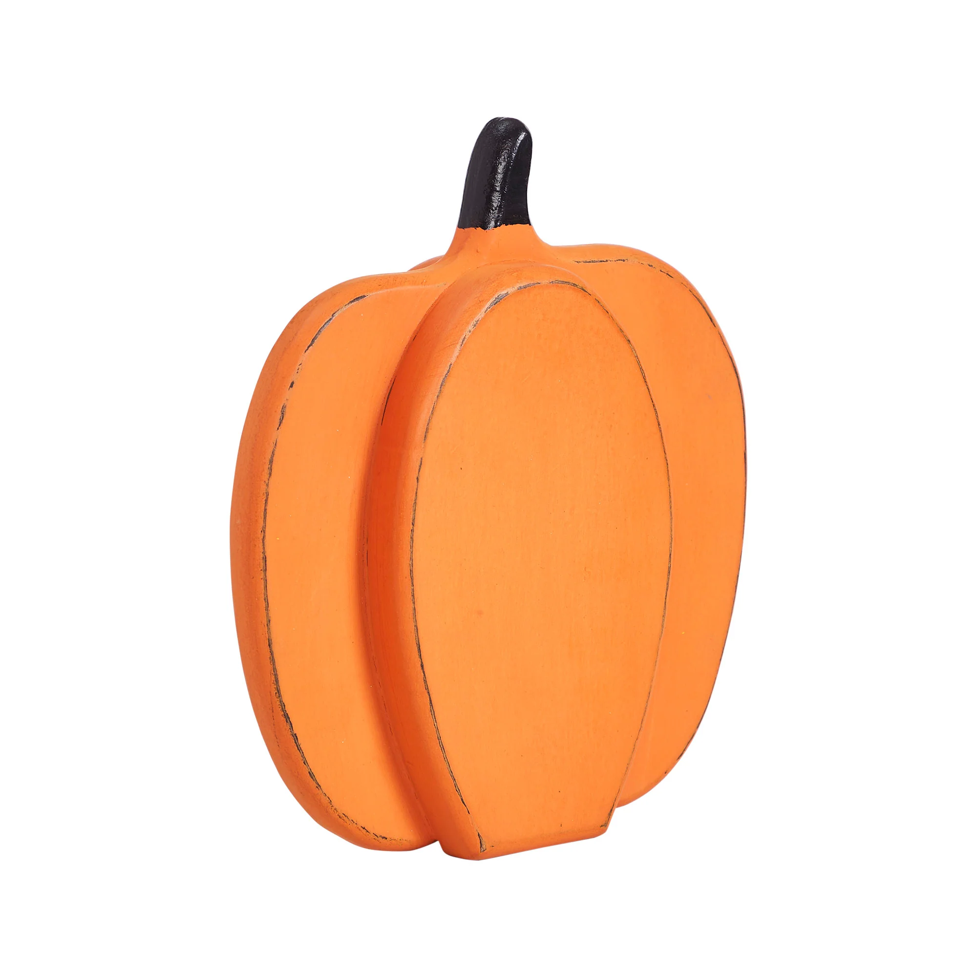 Orange Wooden Layered Pumpkin 9" H - Image 4
