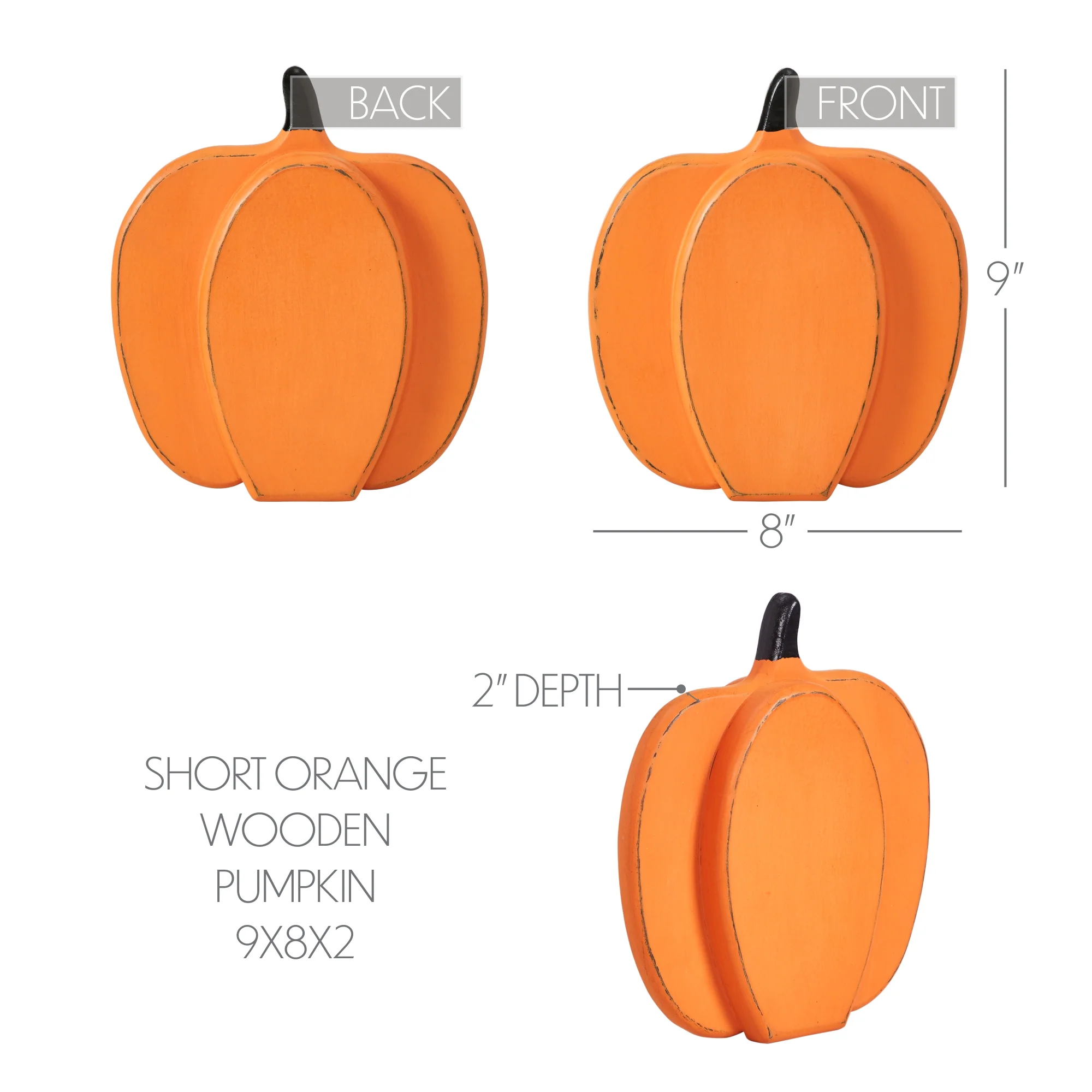Orange Wooden Layered Pumpkin 9" H - Image 5