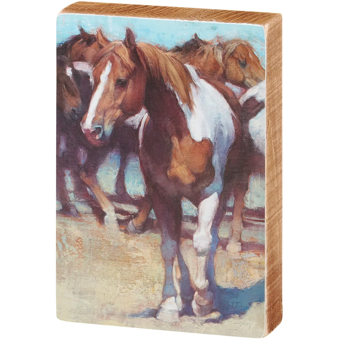 💙 Painted Horse 6" Western Wooden Block Sign