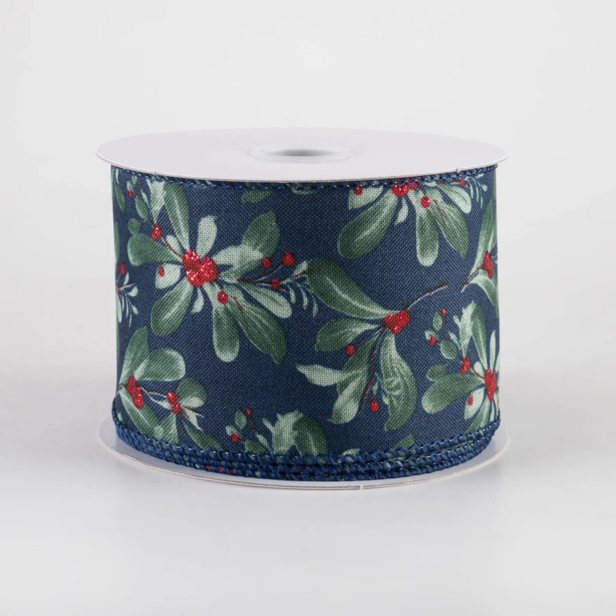 ๐ Painted Mistletoe Navy Ribbon: Navy 2.5" x 10 yards - Image 2