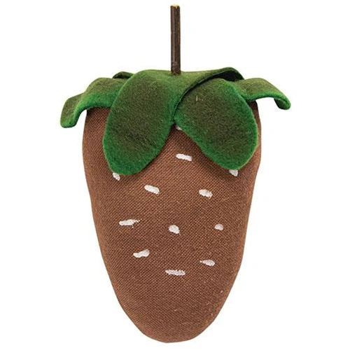 Painted Strawberry Rustic Fabric Decorative Fruit 5.25" H