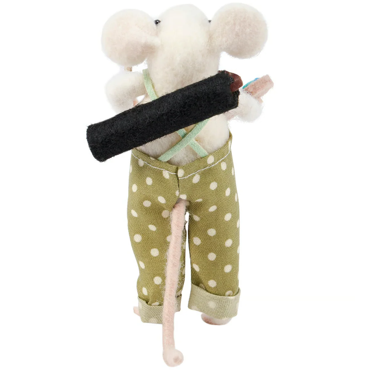 ๐ Painter Mouse in Overalls Felt Critter Figure - Image 2