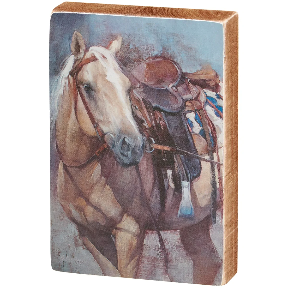 π Palomino Horse 6" Wooden Block Sign