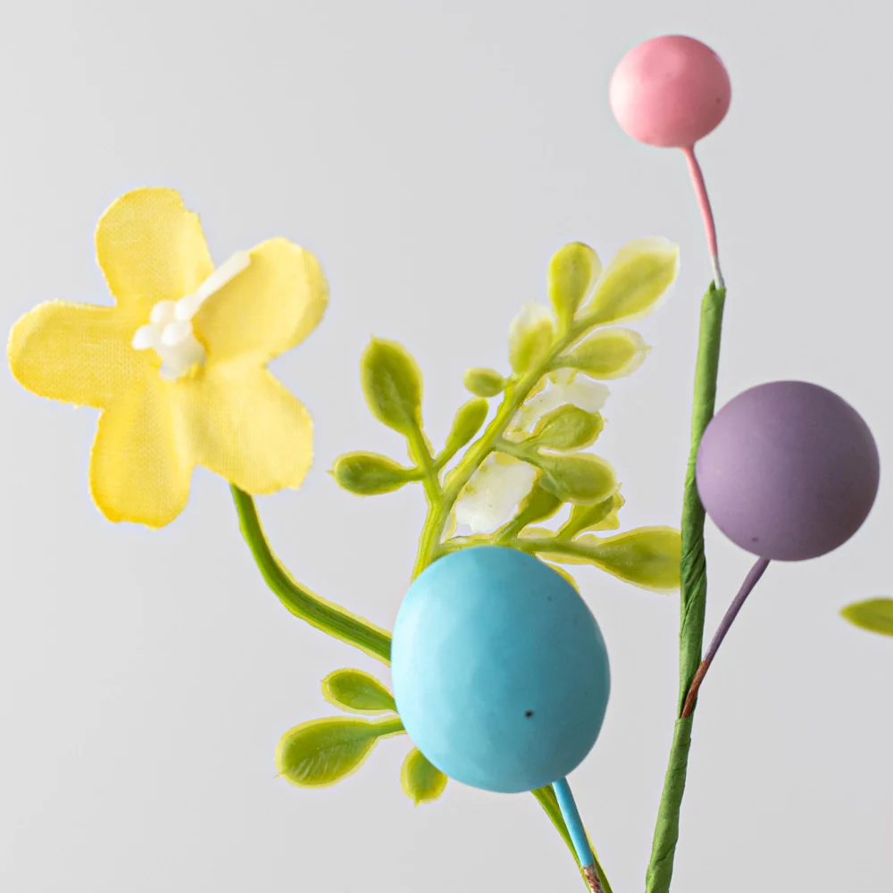 Pastel Egg Berry & Flower 13" Faux Pick - Image 2