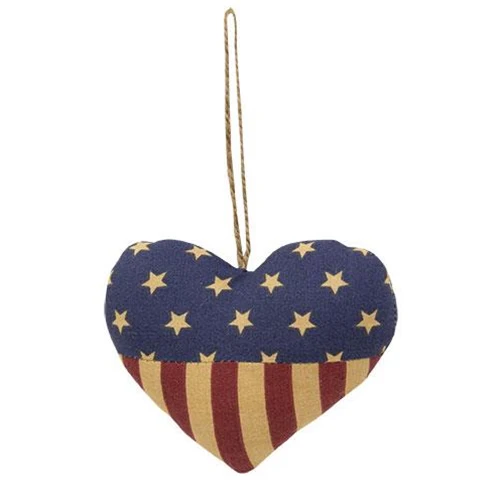 π Patriotic Heart Fabric Ornament