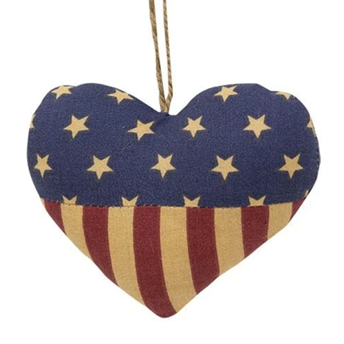 π Patriotic Heart Fabric Ornament - Image 2