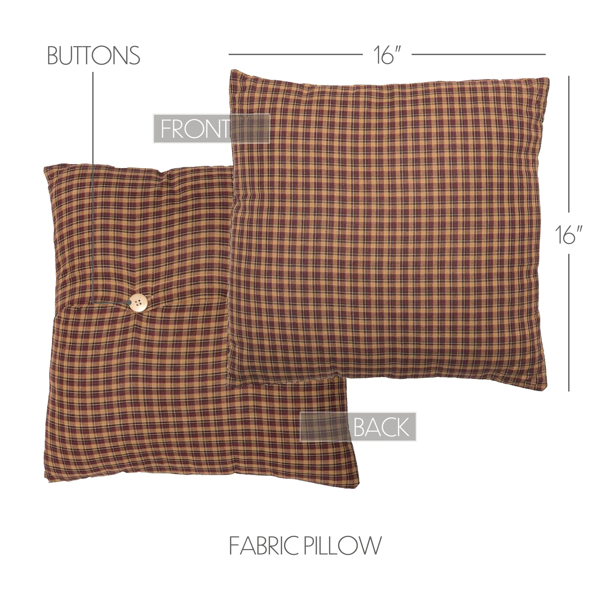 Patriotic Patch Fabric 16" Pillow - Image 4