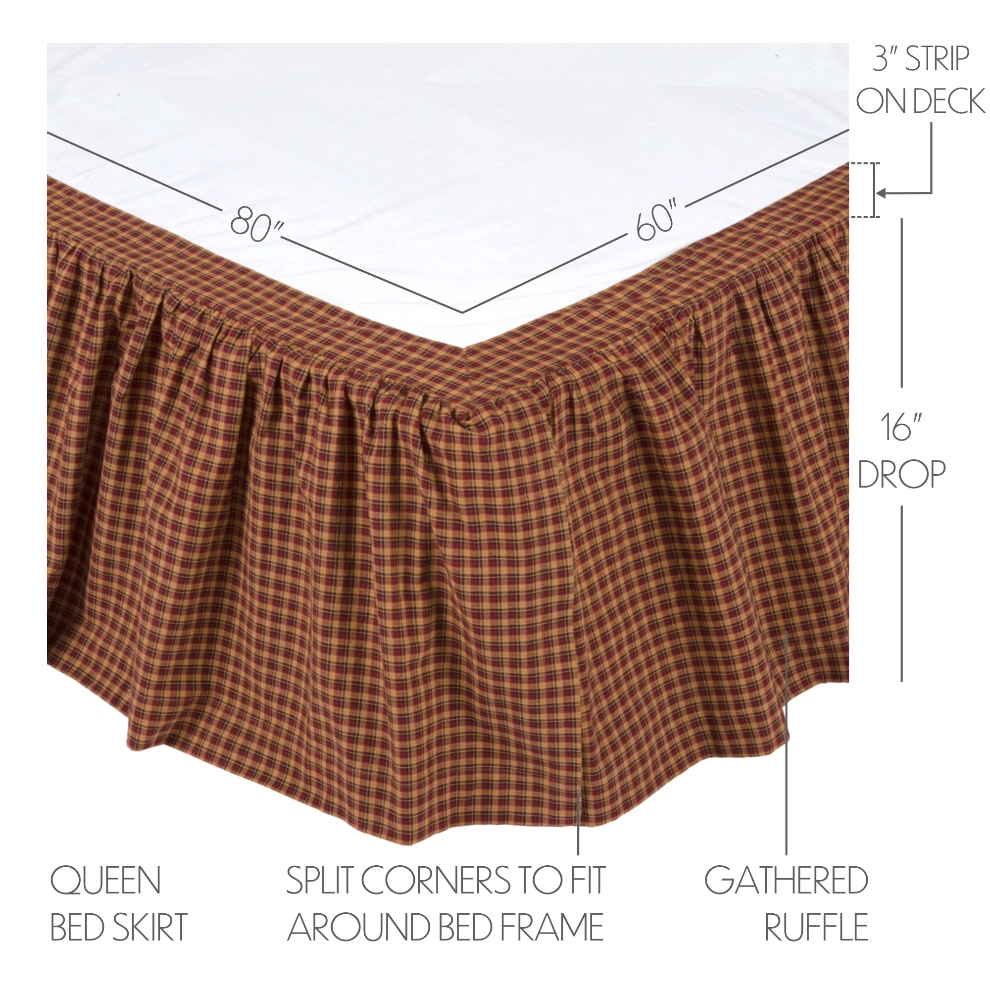 Patriotic Patch Queen Bed Skirt - Image 3