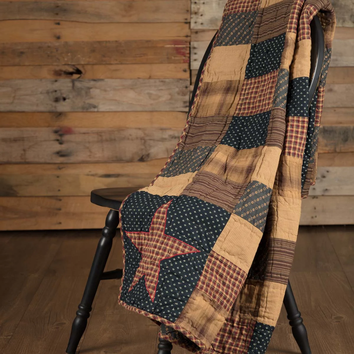 Patriotic Patch Quilted Throw 50" x 60"