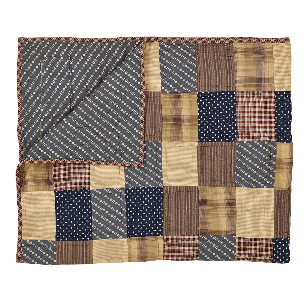 Patriotic Patch Quilted Throw 50" x 60" - Image 2