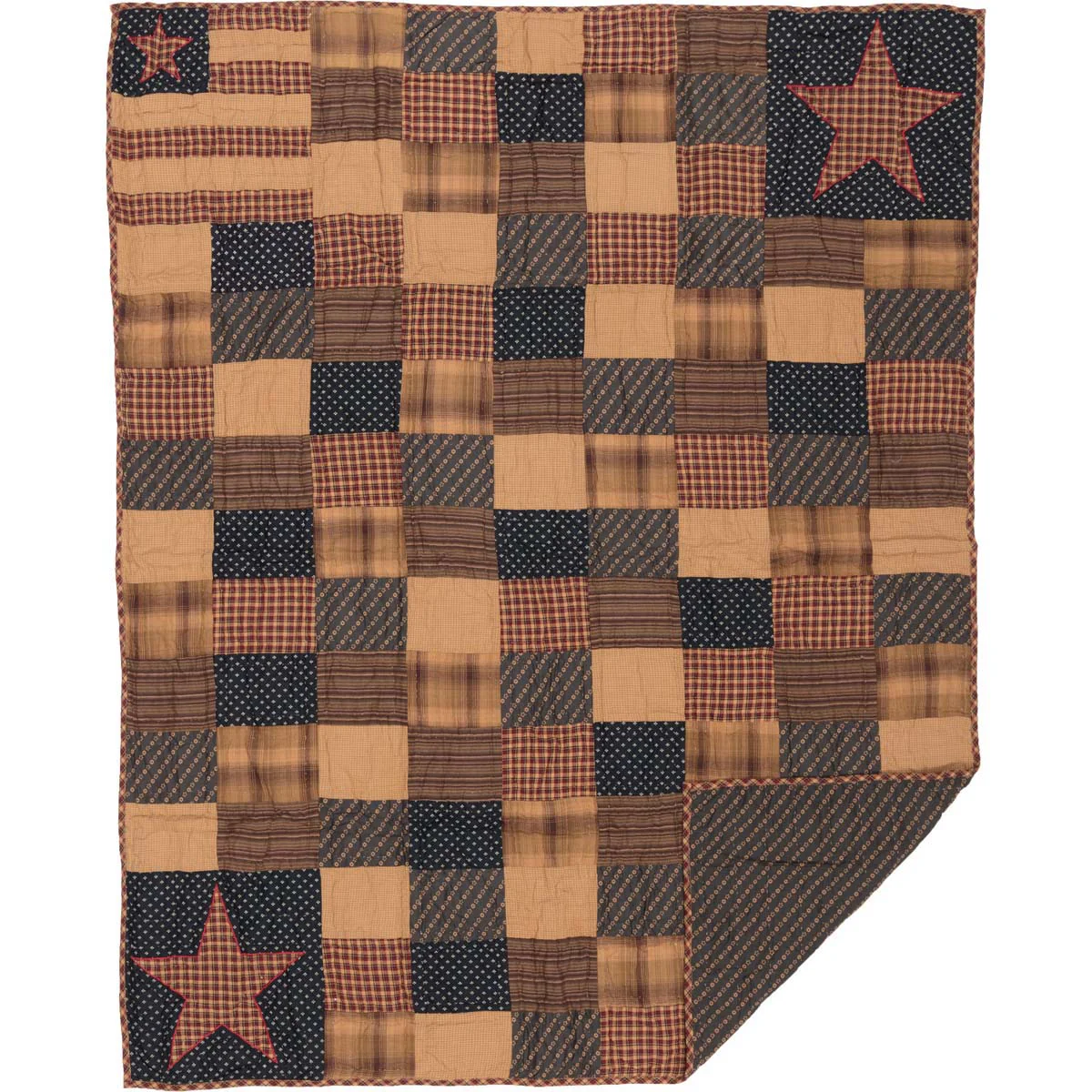 Patriotic Patch Quilted Throw 50" x 60" - Image 3