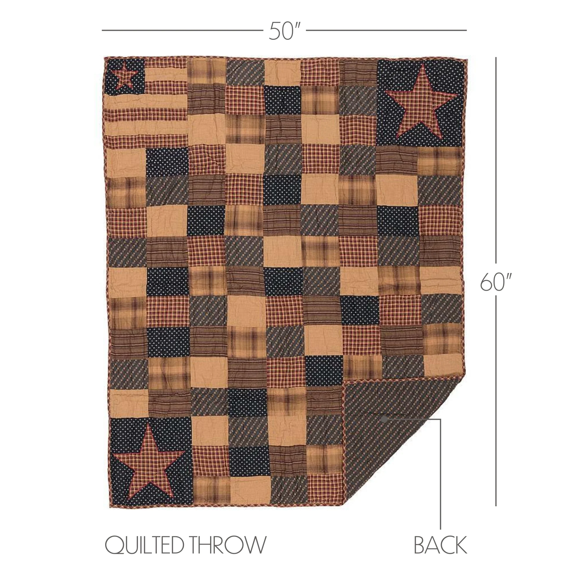 Patriotic Patch Quilted Throw 50" x 60" - Image 4