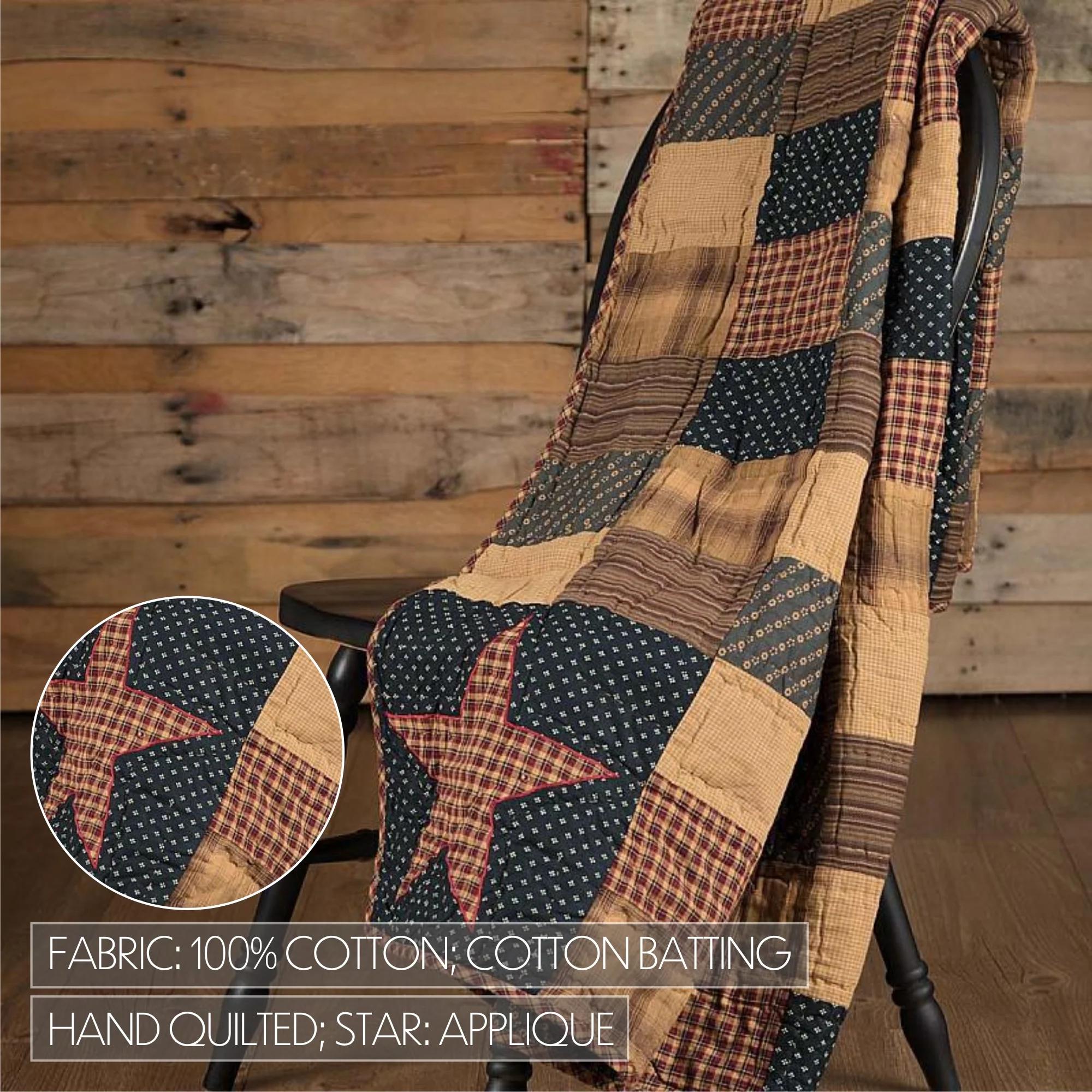Patriotic Patch Quilted Throw 50" x 60" - Image 7