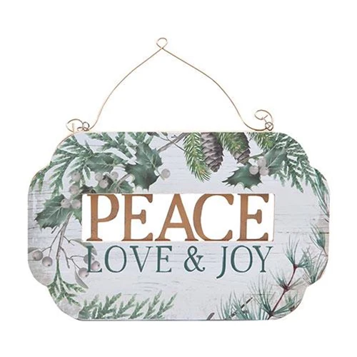 ๐ Peace Love and Joy Greenery Plaque - Image 2