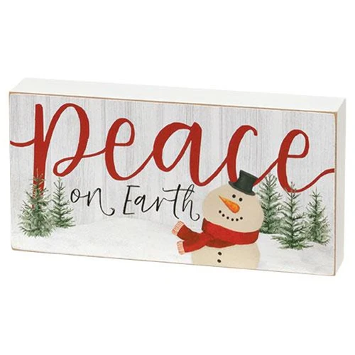 ๐ Peace On Earth Snowman Rectangle Box Sign - Image 2