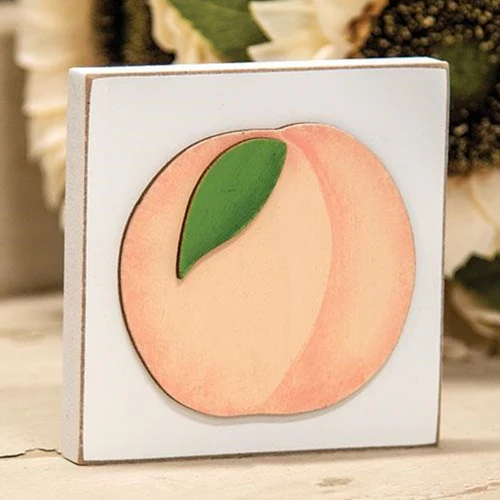 ๐ Peach Wooden Square Small 3.5" Block