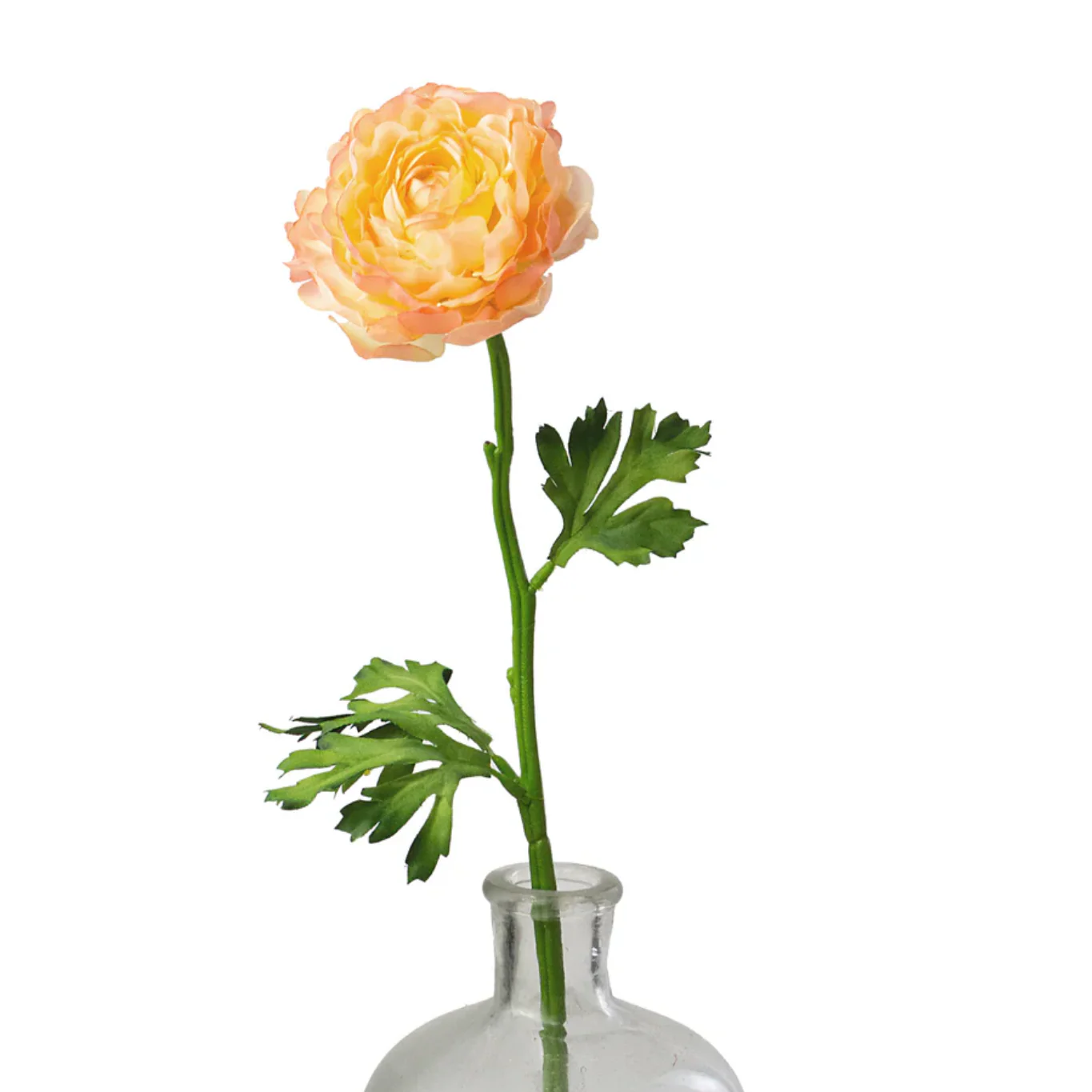Peach Yellow Ranunculus 20" Faux Floral Stem