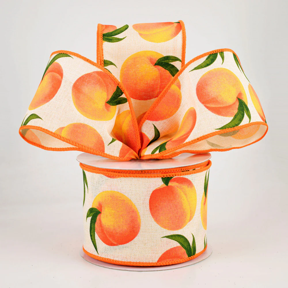 Peaches on Cream Ribbon 2.5" x 10 yards