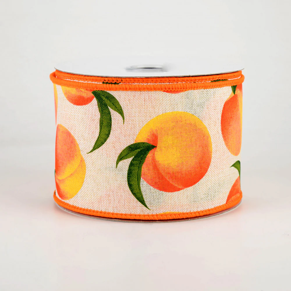 Peaches on Cream Ribbon 2.5" x 10 yards - Image 2