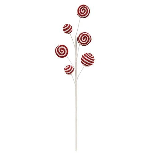 Peppermint Ball & Lollipop 23.5" Spray