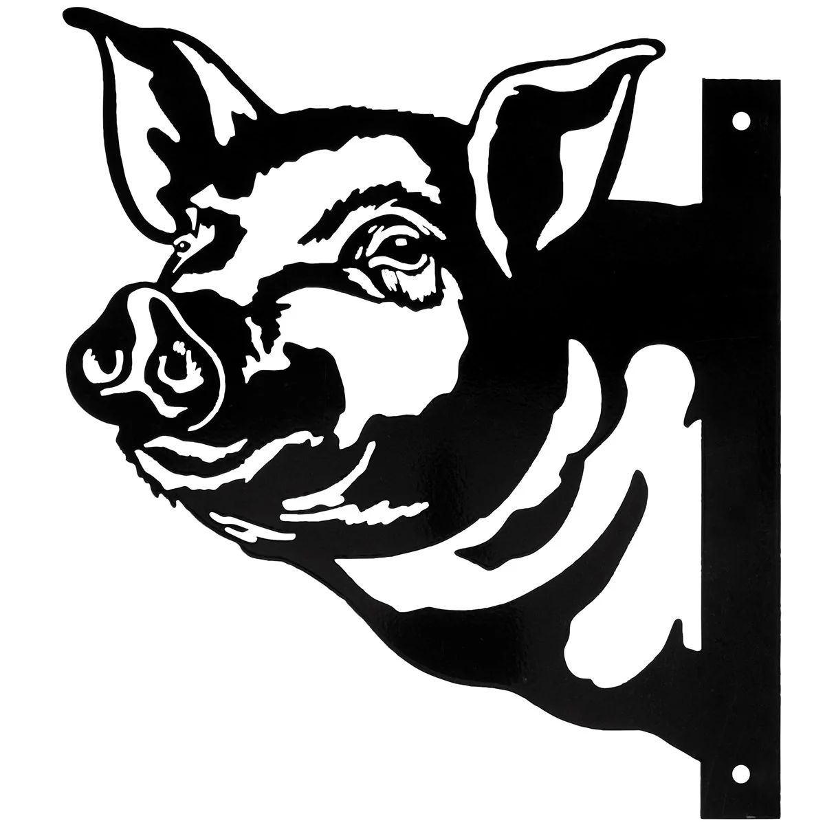 Pig Silhouette Metal Outdoor Art