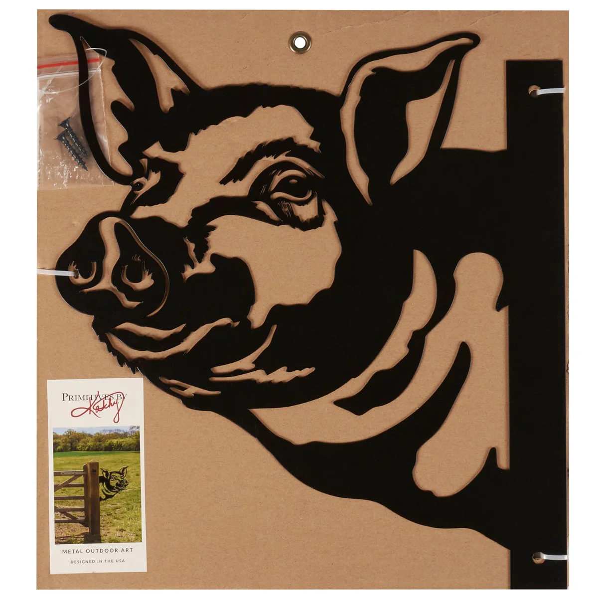 Pig Silhouette Metal Outdoor Art - Image 3