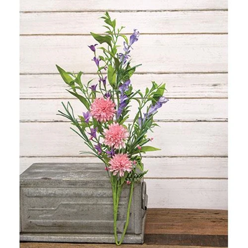 Pink Chrysanthemum & Iris 29" Faux Floral Spray