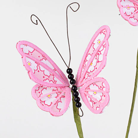 ๐ Pink Floral Butterfly 26" Spray - Image 2