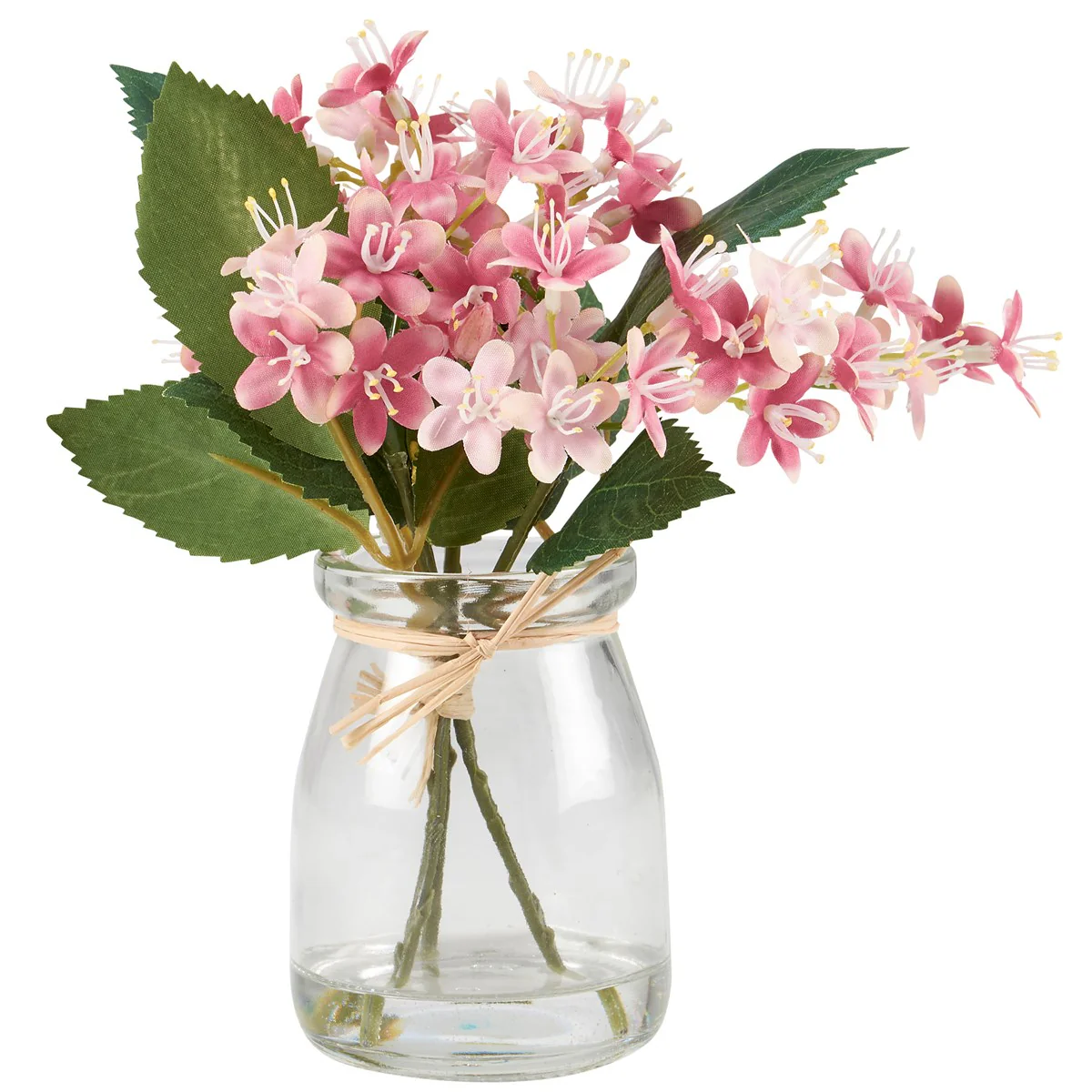 Pink Floral Faux Spring Bouquet in Vase 8" H - Image 2