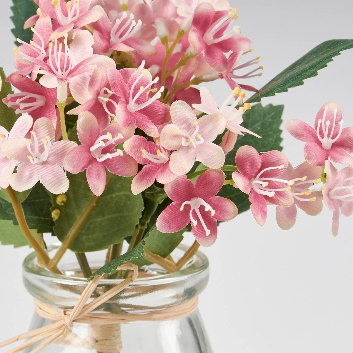 Pink Floral Faux Spring Bouquet in Vase 8" H - Image 3