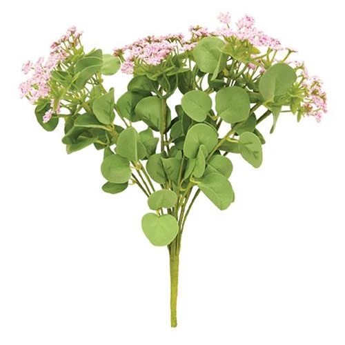💙 Pink Mixed Heather 11" Faux Floral Bush - Image 2