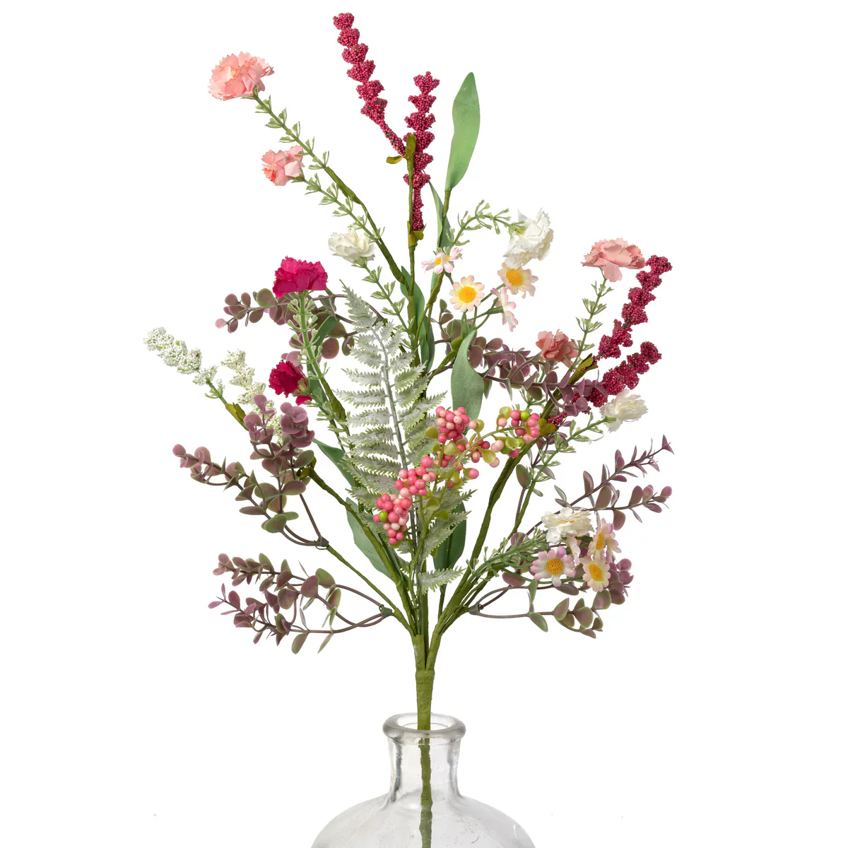 Pink Mixed Wildflower 24" Faux Floral Spray
