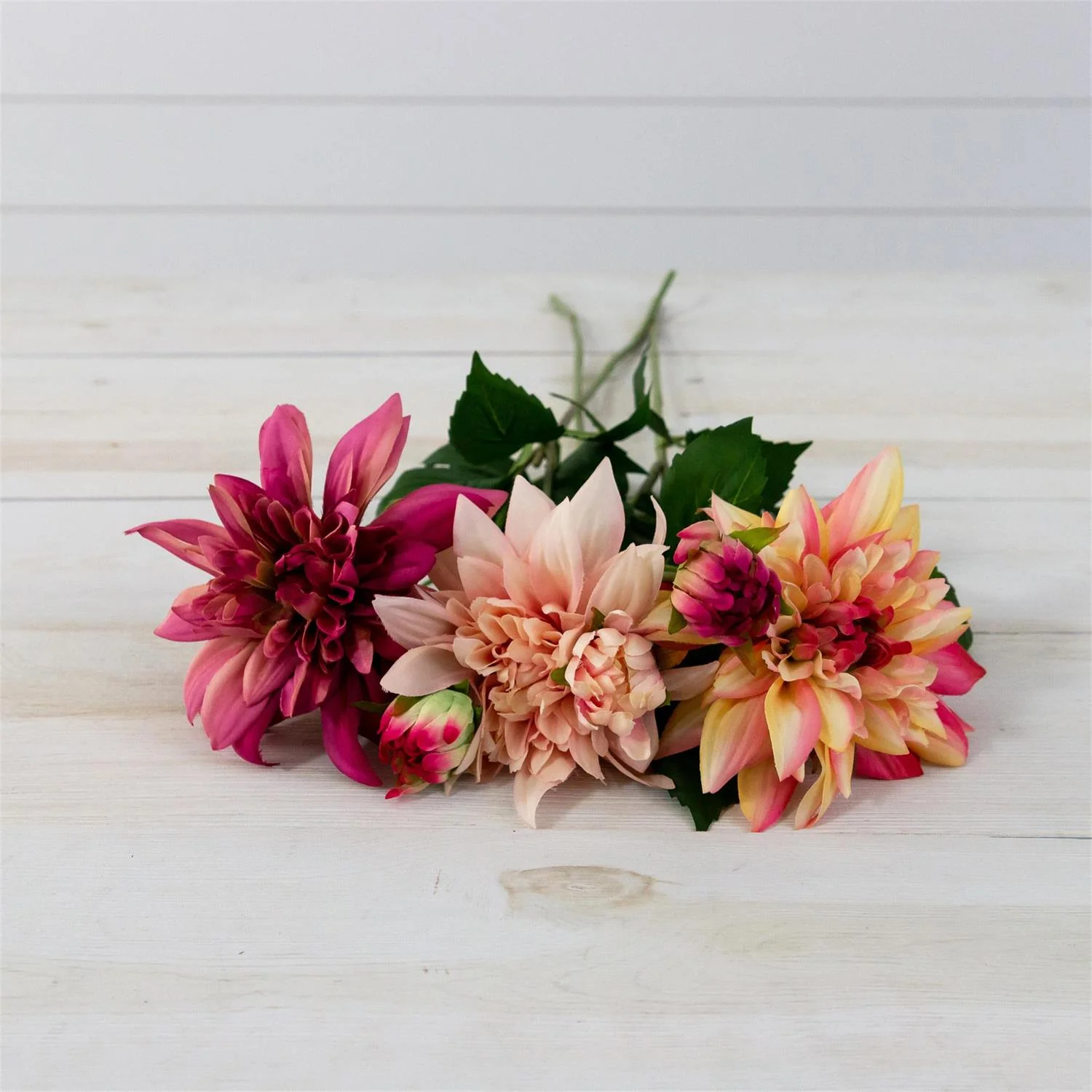Pink Shades Dahlias and Buds 29" Faux Floral Spray - Image 2