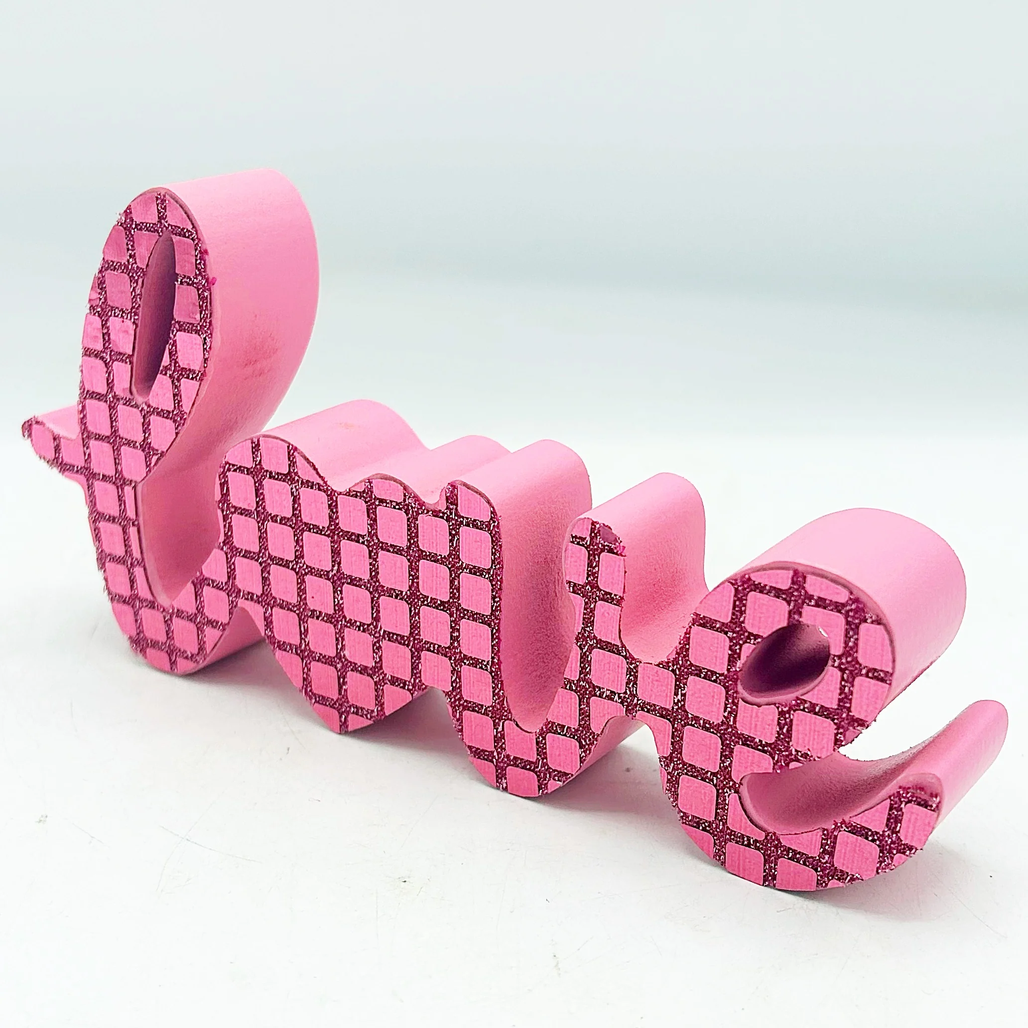 Pink Sparkle Love Script 7" Sitter Sign - Image 2