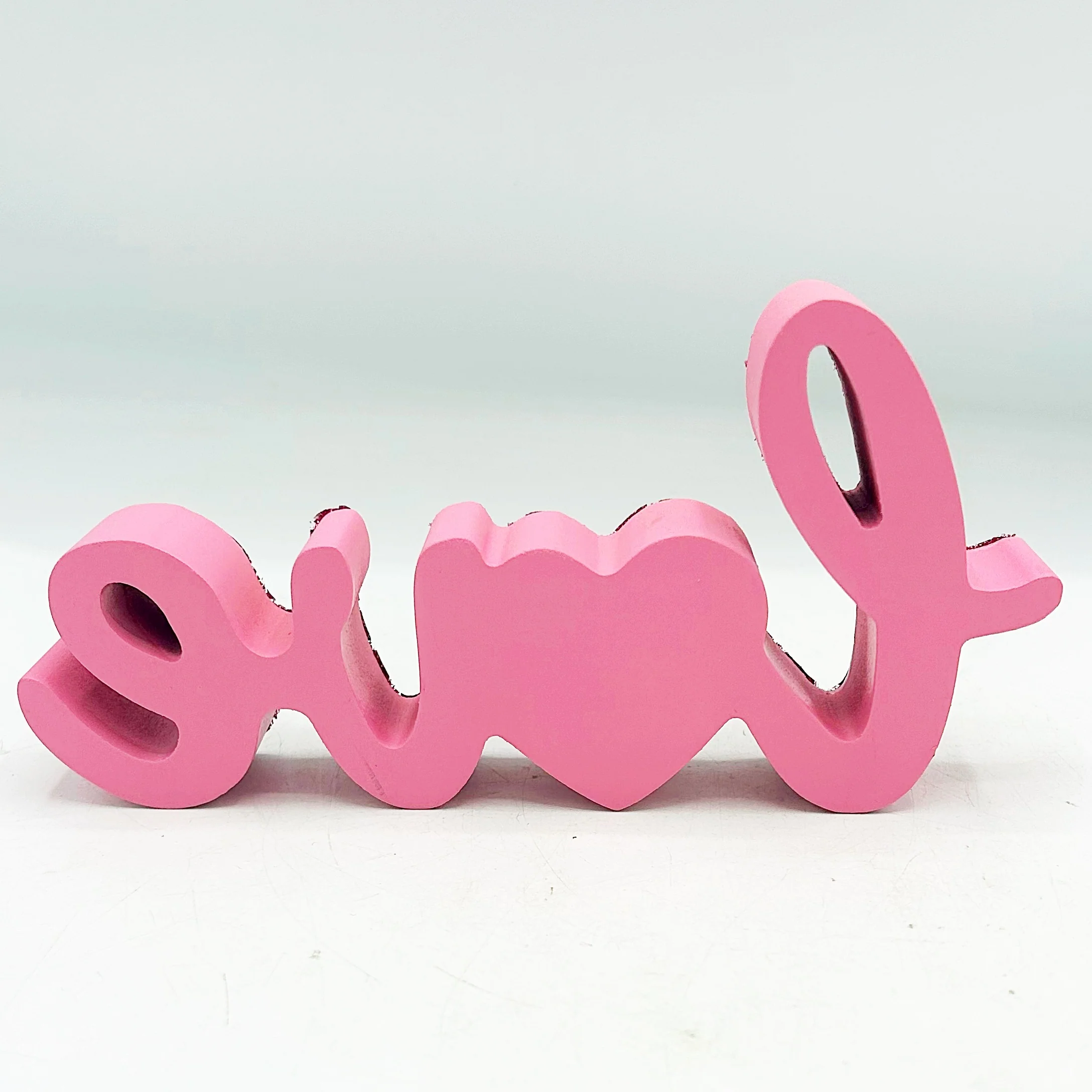 Pink Sparkle Love Script 7" Sitter Sign - Image 4