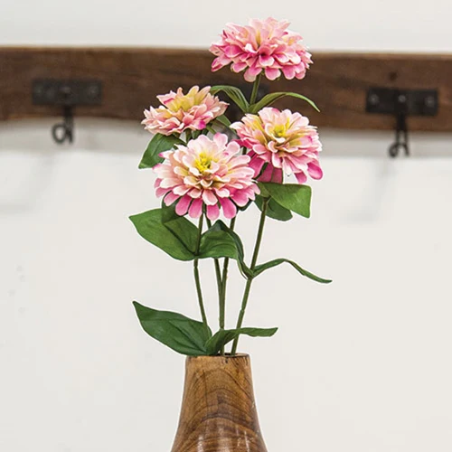 Pink Zinnia 23.5" Faux Floral Spray - Image 2