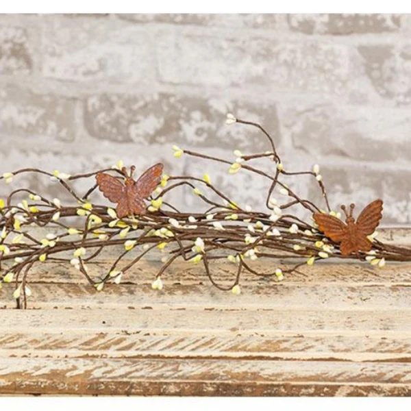 💙 Pip Berry & Wispy Butterfly 4ft Faux Garland