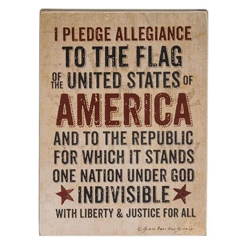 ๐ Pledge of Allegiance to the Flag Wooden Box Sign