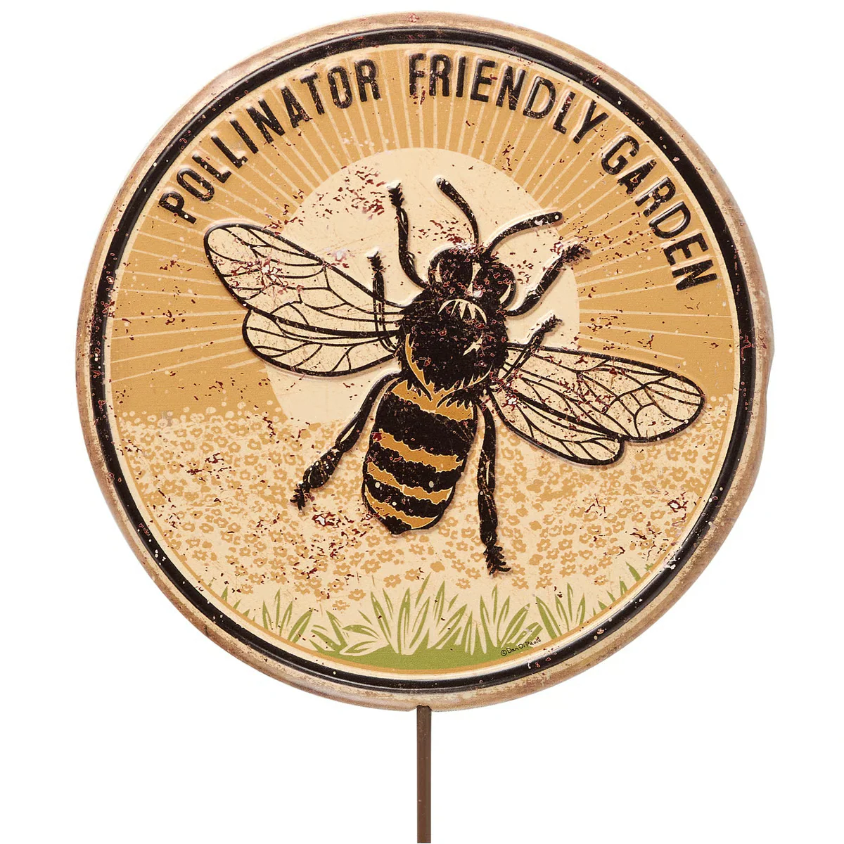 Pollinator Friendly Garden Bee 18" Metal Pick