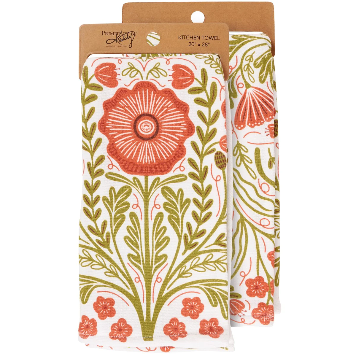 Poppies Folk Art Kitchen Towel - Image 2