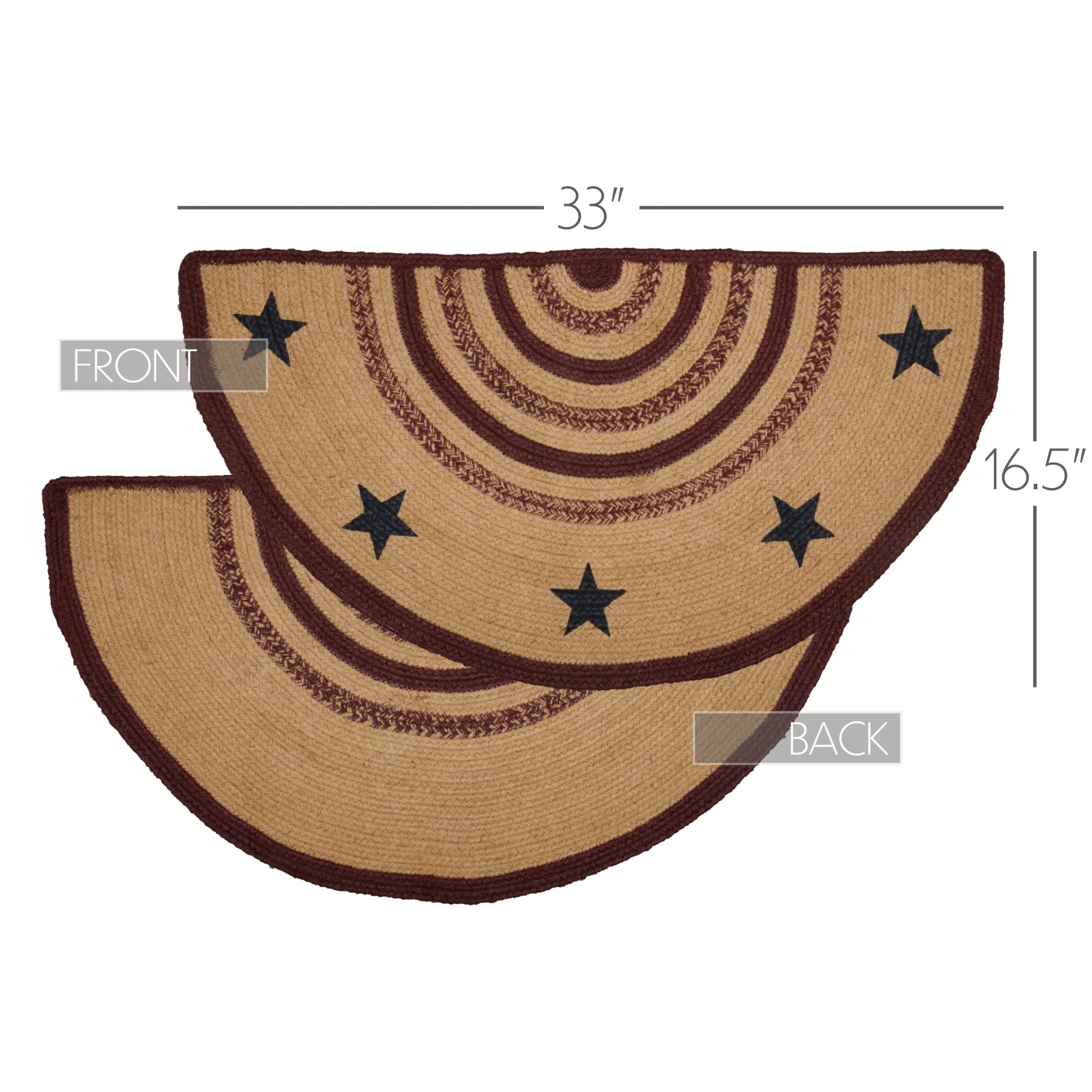 DAY 8 ❤️🫐 20 RED WHITE + BLUEBERRY DAYS Potomac Americana Stencil Stars Half Circle Jute Rug - Image 4