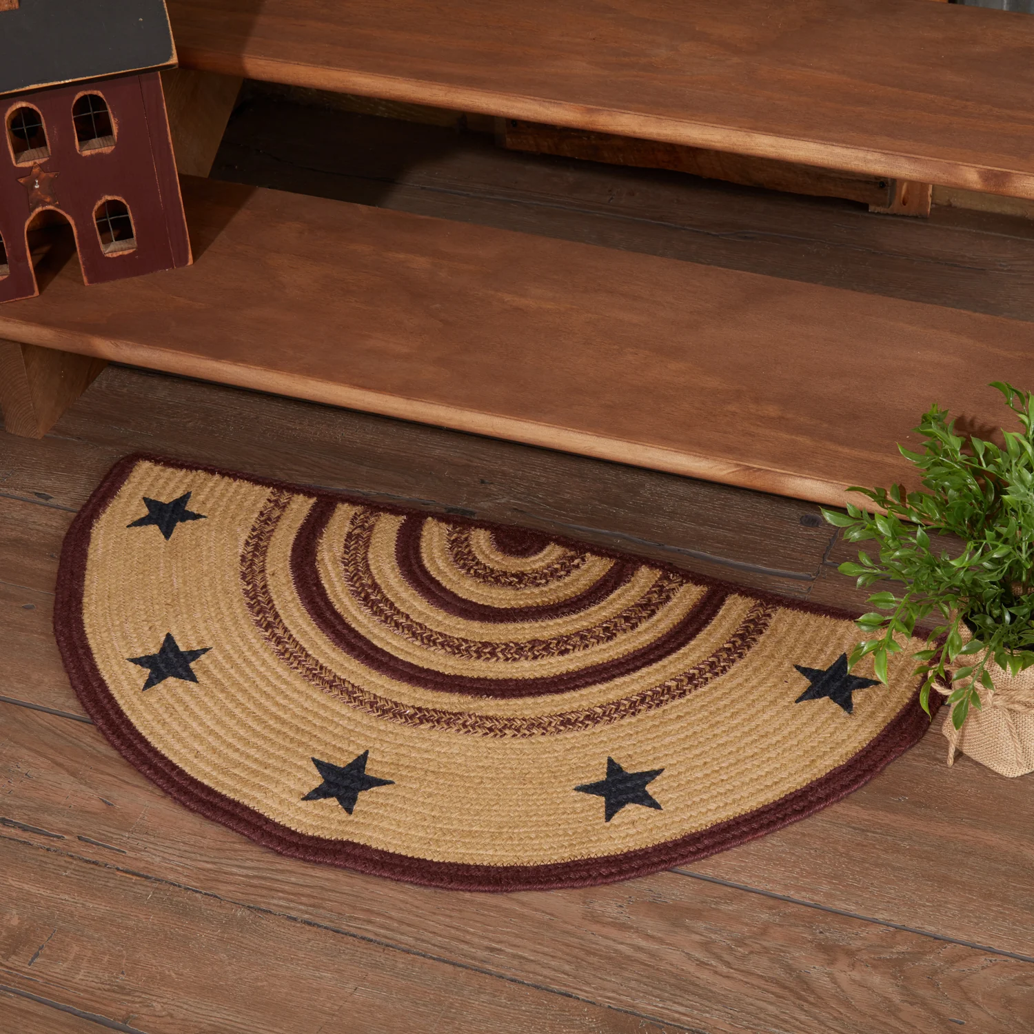 DAY 8 ❤️🫐 20 RED WHITE + BLUEBERRY DAYS Potomac Americana Stencil Stars Half Circle Jute Rug - Image 8