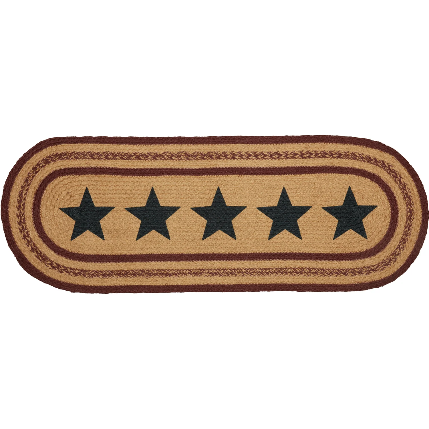 Potomac Jute Americana Stencil Stars Table Runner 13" x 36" - Image 3