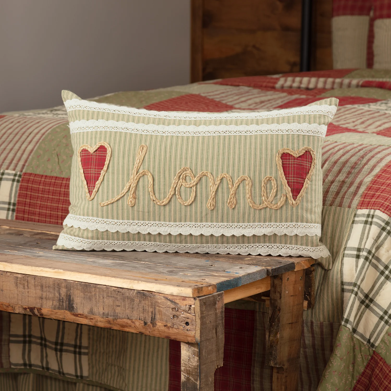 💙 Prairie Winds Home Hearts 22" Pillow