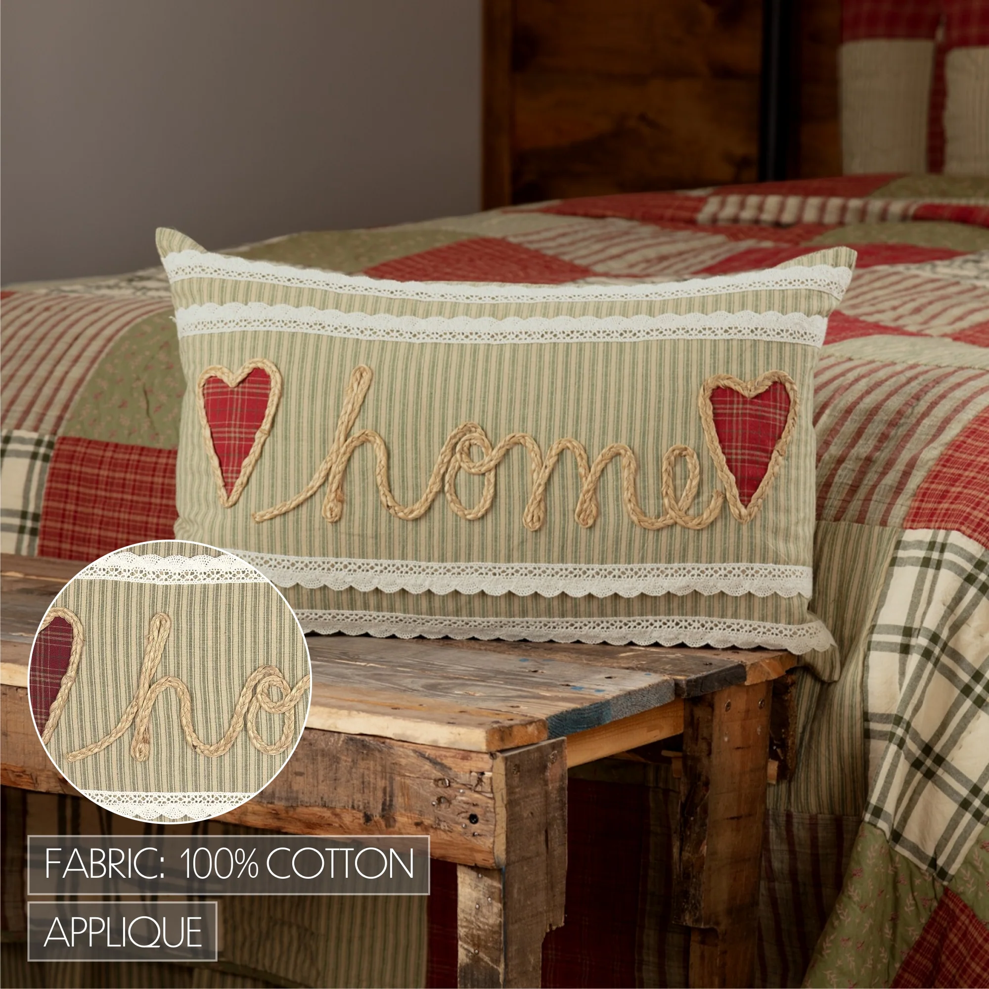 💙 Prairie Winds Home Hearts 22" Pillow - Image 6