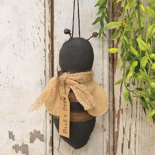 💙 Primitive Busy Bee Fabric Ornament