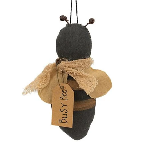💙 Primitive Busy Bee Fabric Ornament - Image 2