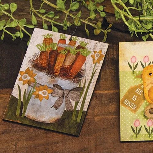 Primitive Carrots & Daffodils Ornament - Image 2