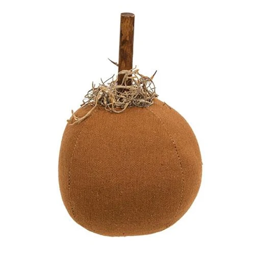 Primitive Mossy Burnt Orange 5" Fabric Pumpkin - Image 2
